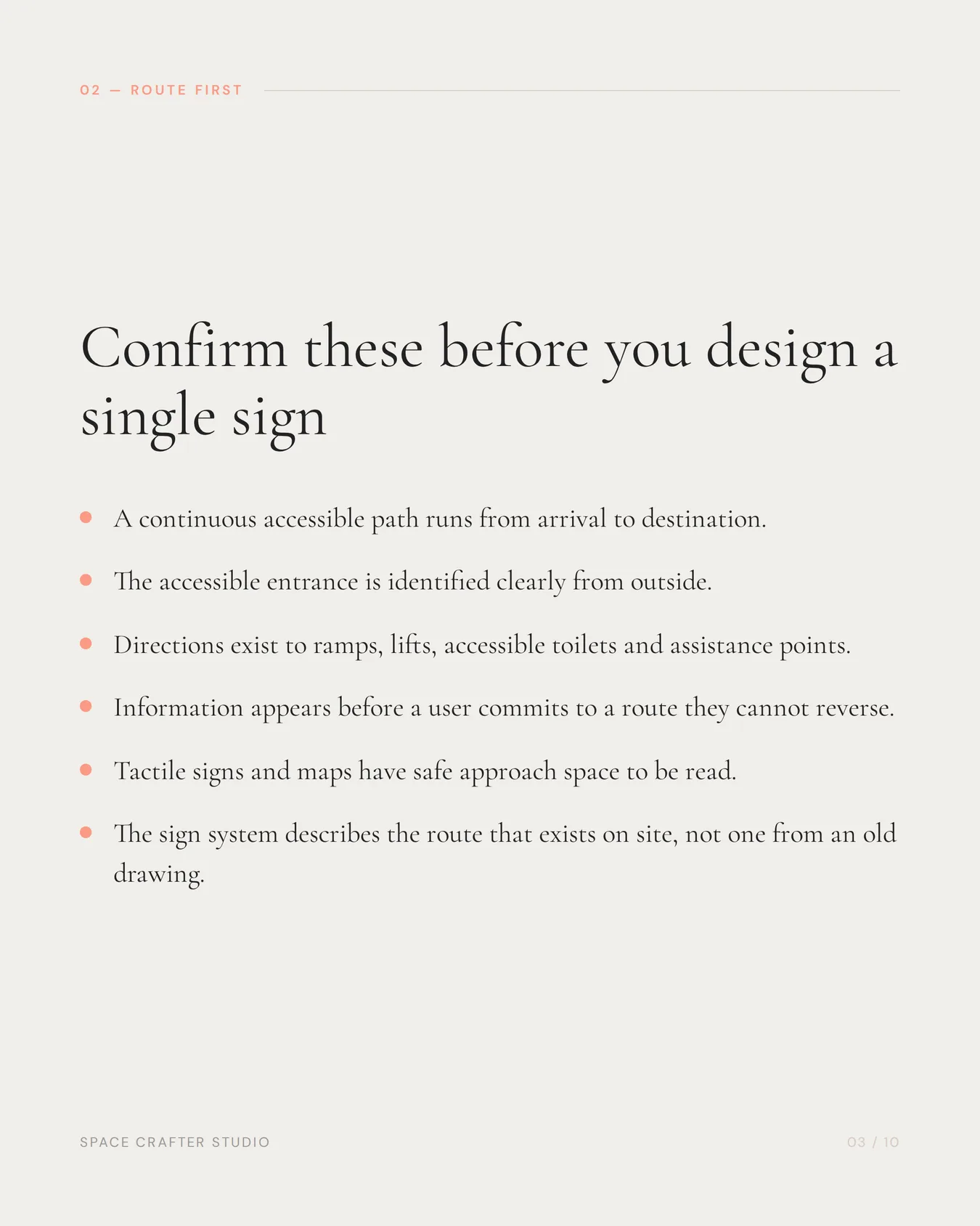 Accessible signage checklist for india, slide 3 of 10, Space Crafter Studio