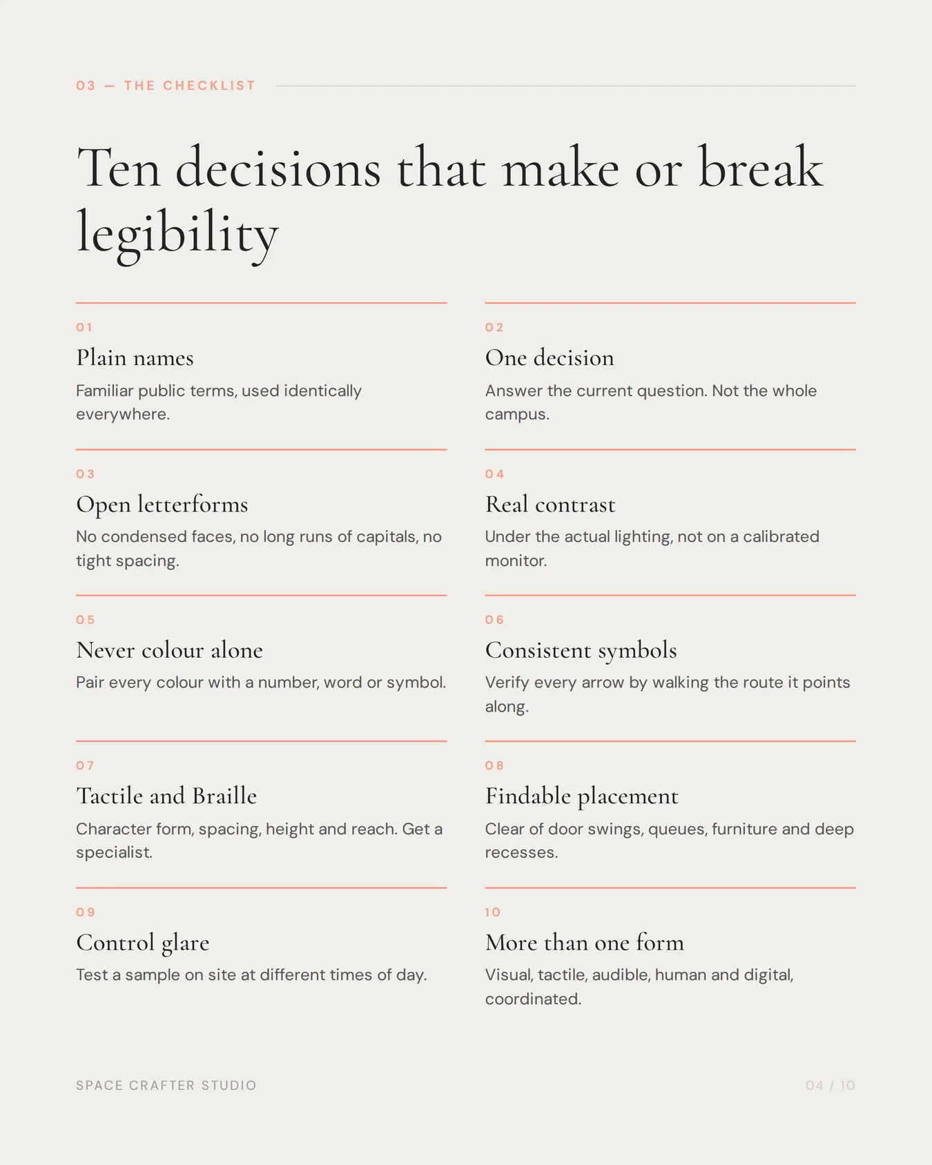Accessible signage checklist for india, slide 4 of 10, Space Crafter Studio