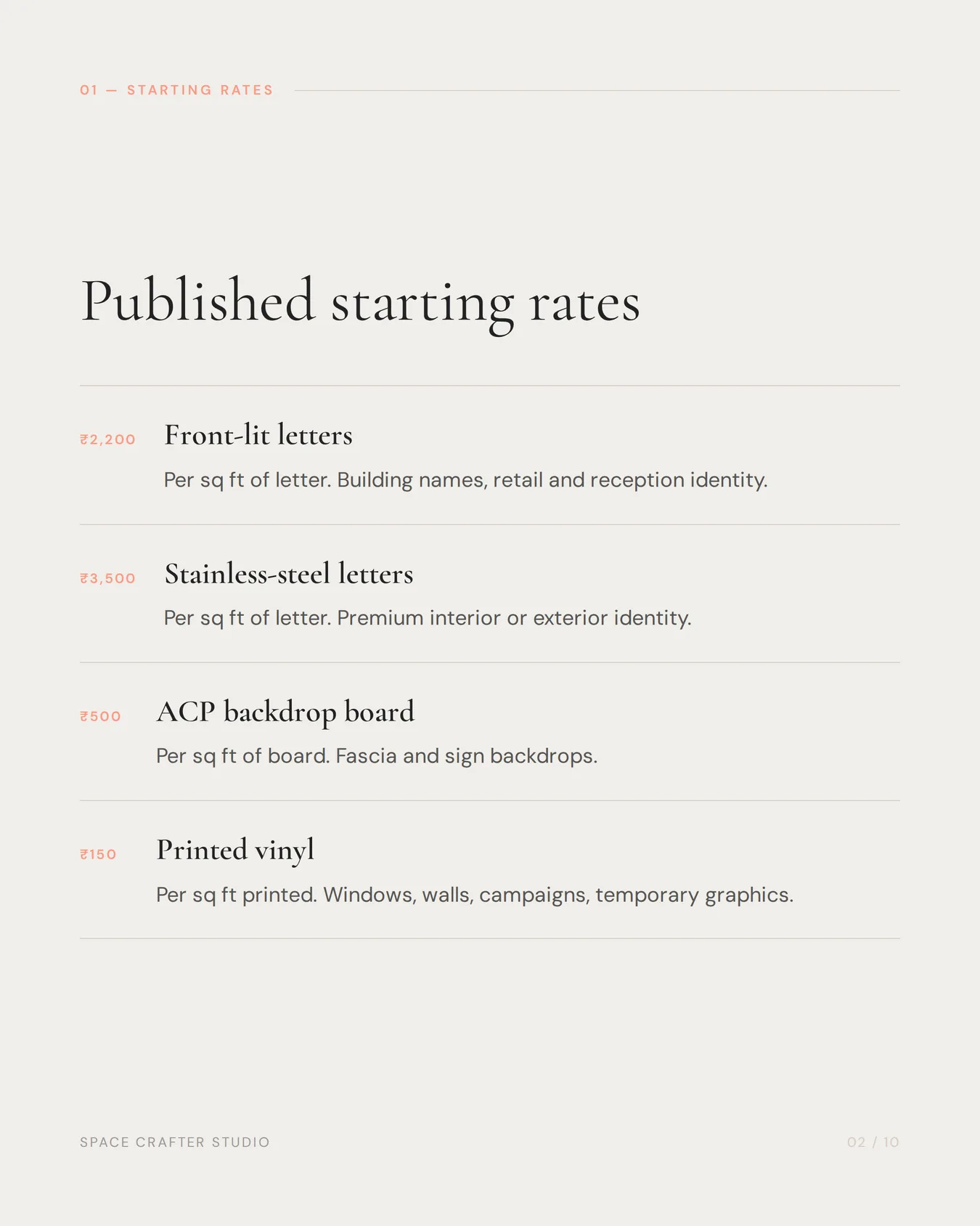 Commercial signage cost in india, slide 2 of 10, Space Crafter Studio