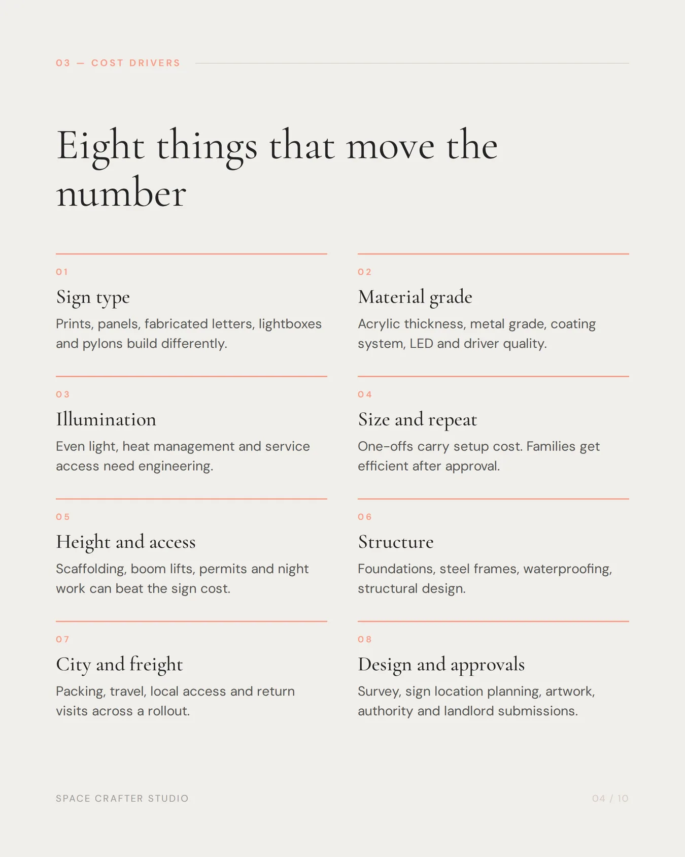 Commercial signage cost in india, slide 4 of 10, Space Crafter Studio