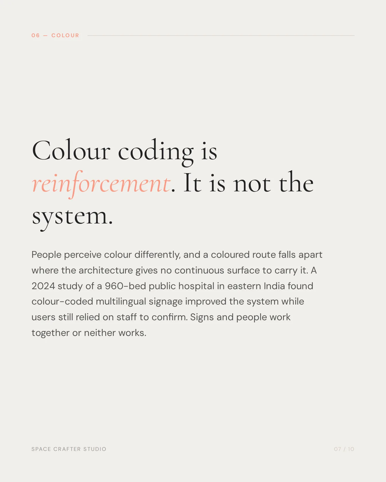 Hospital wayfinding design, slide 7 of 10, Space Crafter Studio