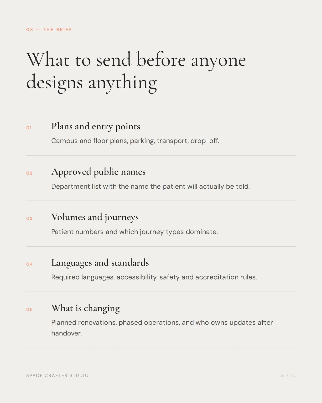 Hospital wayfinding design, slide 9 of 10, Space Crafter Studio