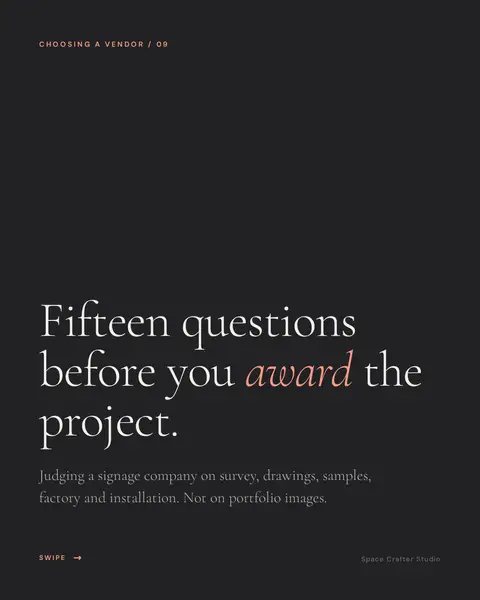How to choose a signage company, slide 1 of 10, Space Crafter Studio
