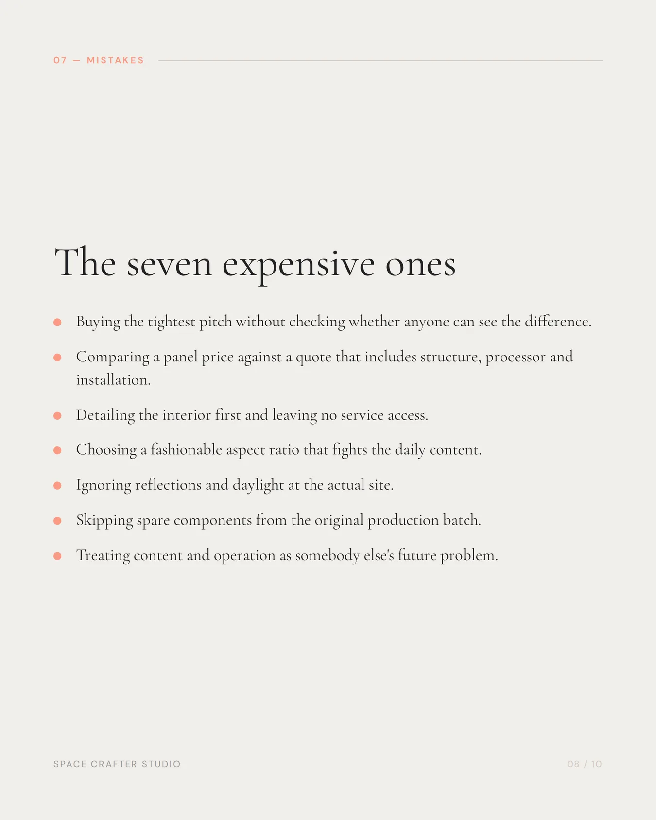 Indoor led wall buying guide, slide 8 of 10, Space Crafter Studio