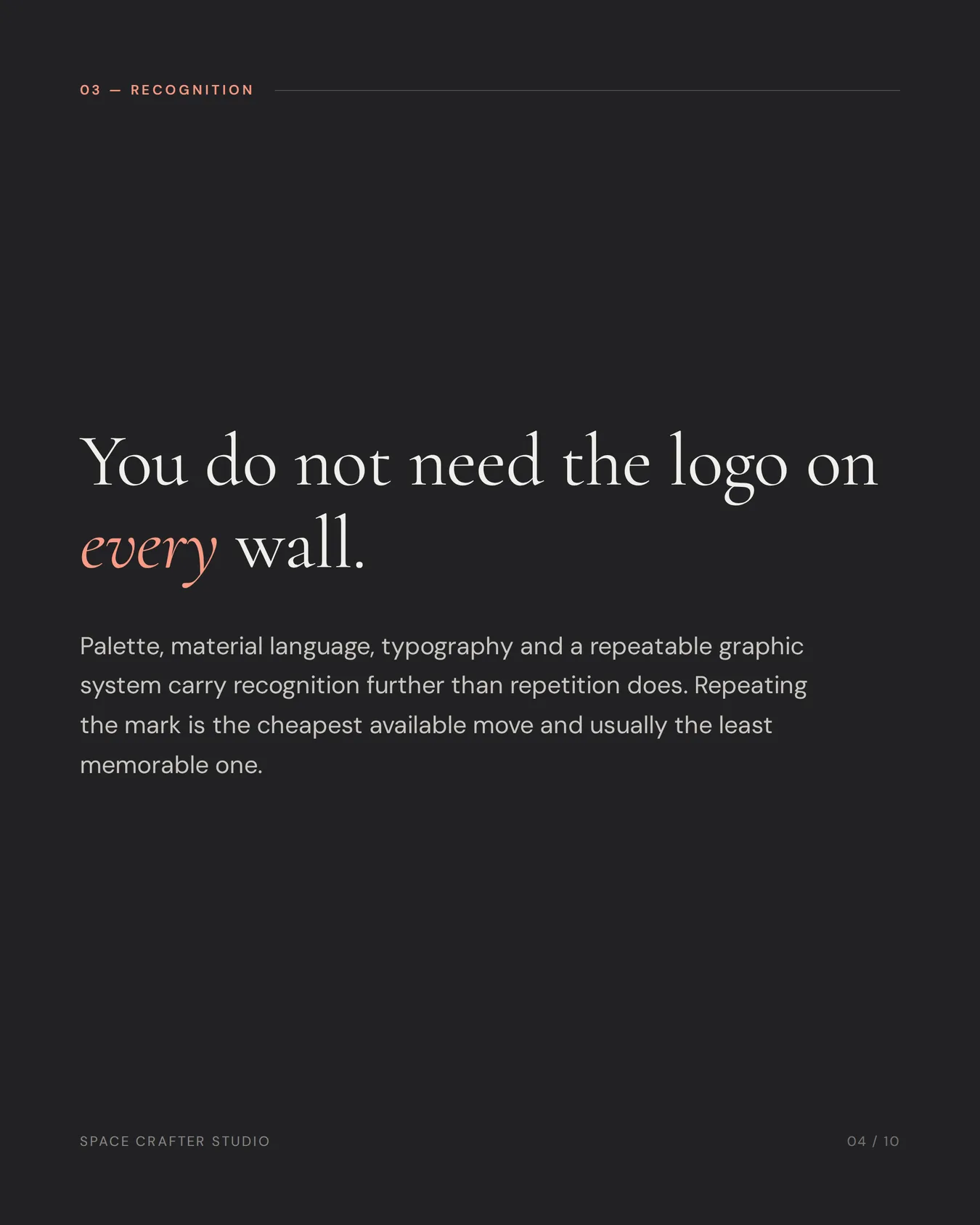 Spatial branding explained, slide 4 of 10, Space Crafter Studio
